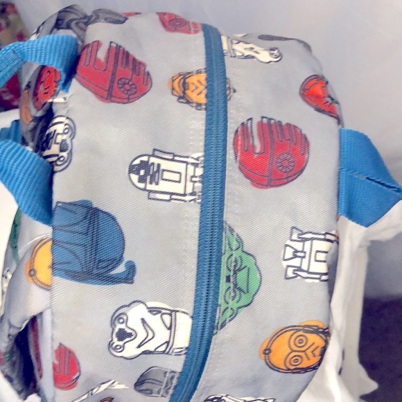 STAR WARS Hanna Anderson gray back pack. R2D2 Yoda, C-3PO, Darth Vader graphics - Picture 9 of 16